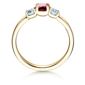 Verlovingsring Vivid Petite in 9K geelgoud met robijn 0,30ct en diamanten 0,30ct