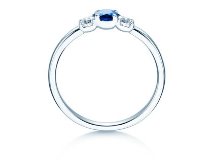 Verlovingsring Vivid Petite in 14K witgoud met saffier 0,20ct en diamanten 0,20ct