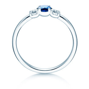 Verlovingsring Vivid Petite in 14K witgoud met saffier 0,20ct en diamanten 0,20ct