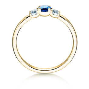 Verlovingsring Vivid Petite in 14K geelgoud met saffier 0,20ct en diamanten 0,20ct