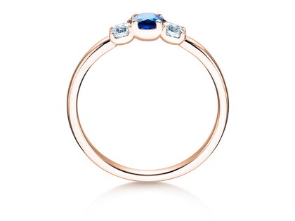 Verlovingsring Vivid Petite in 14K roségoud met saffier 0,20ct en diamanten 0,20ct