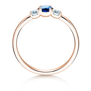 Verlovingsring Vivid Petite in 14K roségoud met saffier 0,20ct en diamanten 0,20ct