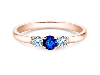 Verlovingsring Vivid Petite in 14K roségoud met saffier 0,20ct en diamanten 0,20ct