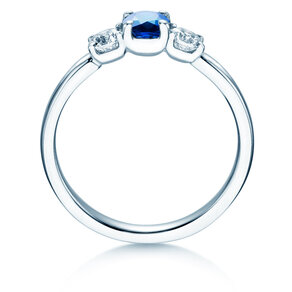Verlovingsring Vivid Petite in 18K witgoud met saffier 0,30ct en diamanten 0,30ct