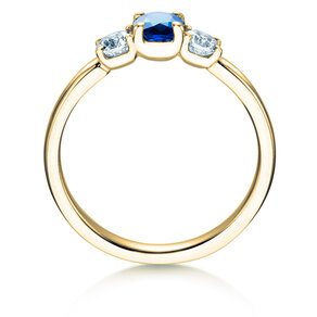 Verlovingsring Vivid Petite in 18K geelgoud met saffier 0,30ct en diamanten 0,30ct