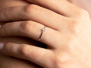Verlovingsring Vivid Petite Emerald Cut in 14K witgoud met diamanten 0,10ct G/VS