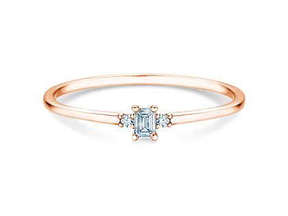 Verlovingsring  in 9K roségoud met diamanten 0,10ct G/VS