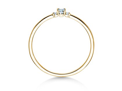 Verlovingsring Vivid Petite Emerald Cut in 14K geelgoud met diamanten 0,10ct G/VS