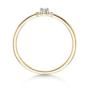 Verlovingsring Vivid Petite Emerald Cut in 14K geelgoud met diamanten 0,10ct G/VS