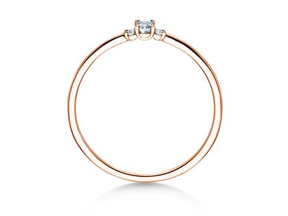 Verlovingsring  in 9K roségoud met diamanten 0,10ct G/VS