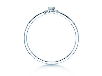 Verlovingsring Vivid Petite Emerald Cut in 14K witgoud met diamanten 0,10ct G/VS