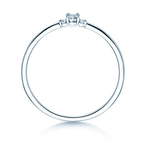 Verlovingsring Vivid Petite Emerald Cut in 14K witgoud met diamanten 0,10ct G/VS