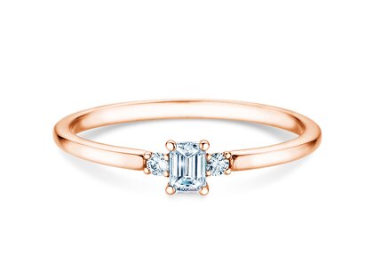 Verlovingsring Vivid Petite Emerald Cut in roségoud