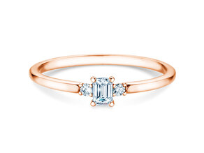 Verlovingsring Vivid Petite Emerald Cut in roségoud