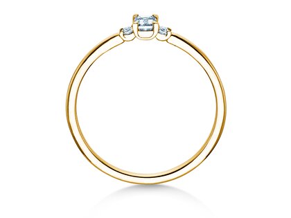 Verlovingsring Vivid Petite Emerald Cut in geelgoud