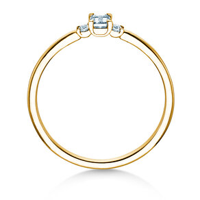 Verlovingsring Vivid Petite Emerald Cut in geelgoud