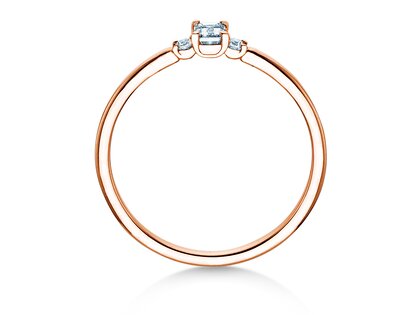 Verlovingsring Vivid Petite Emerald Cut in roségoud