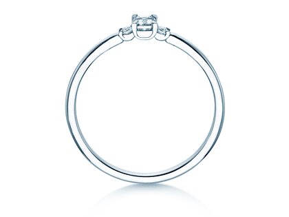 Verlovingsring Vivid Petite Emerald Cut in platina