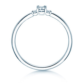 Verlovingsring Vivid Petite Emerald Cut in platina