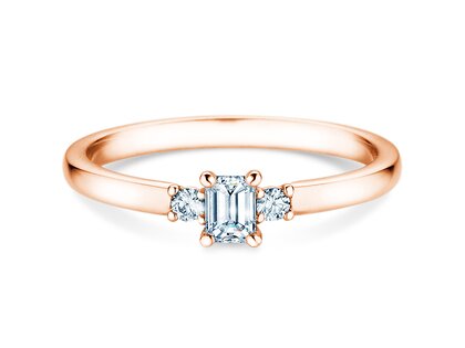 Verlovingsring  in 9K roségoud met diamanten 0,31ct