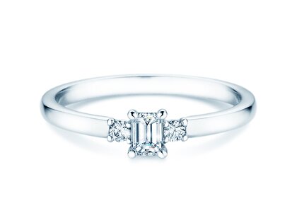 Verlovingsring  in 9K witgoud met diamanten 0,31ct G/VS