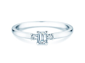 Verlovingsring  in 9K witgoud met diamanten 0,31ct G/VS