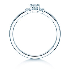 Verlovingsring  in 9K witgoud met diamanten 0,31ct G/VS
