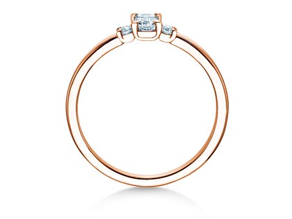 Verlovingsring  in 9K roségoud met diamanten 0,31ct