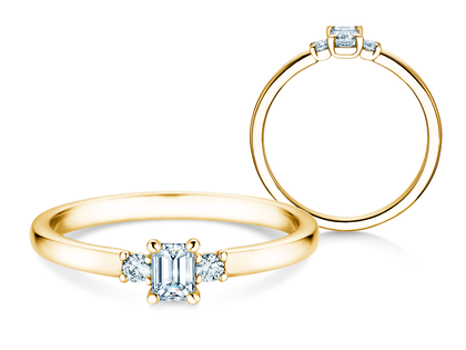 Verlovingsring  in 9K geelgoud met diamanten 0,31ct G/VS