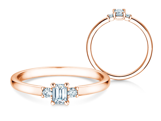 Verlovingsring  in 9K roségoud met diamanten 0,31ct G/VS