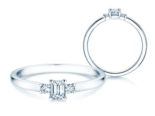 Verlovingsring  in 9K witgoud met diamanten 0,31ct G/VS