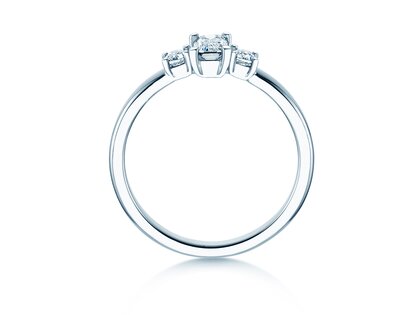 Verlovingsring  in 9K witgoud met diamanten 0,40ct G/VS