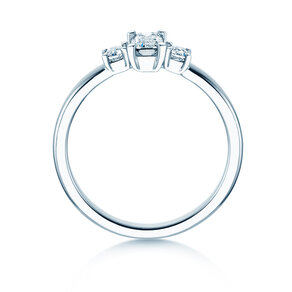 Verlovingsring  in 9K witgoud met diamanten 0,40ct G/VS