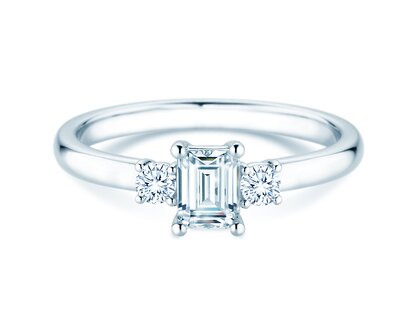 Verlovingsring  in 9K witgoud met diamanten 0,40ct G/VS