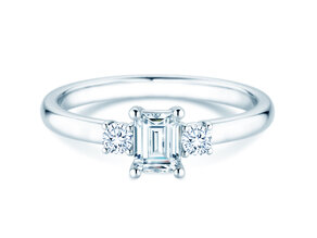 Verlovingsring  in 9K witgoud met diamanten 0,40ct G/VS
