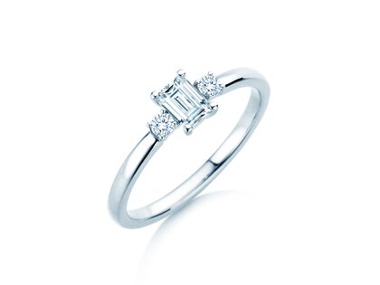 Verlovingsring  in 9K witgoud met diamanten 0,40ct G/VS
