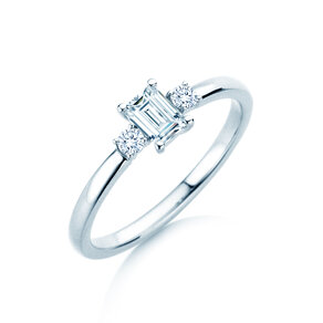 Verlovingsring  in 9K witgoud met diamanten 0,40ct G/VS