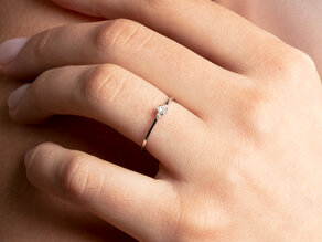 Verlovingsring Vivid Petite Oval Cut in 14K geelgoud met diamanten 0,10ct G/SI