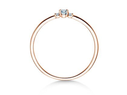 Verlovingsring Vivid Petite Oval Cut in 14K roségoud met diamanten 0,10ct G/SI