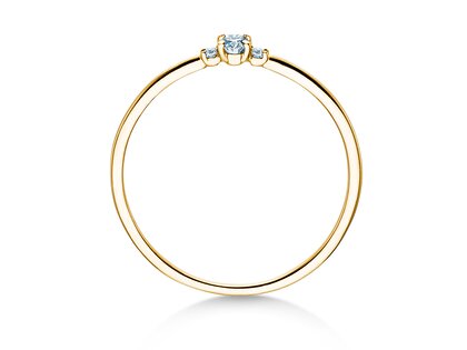 Verlovingsring Vivid Petite Oval Cut in 14K geelgoud met diamanten 0,10ct G/SI
