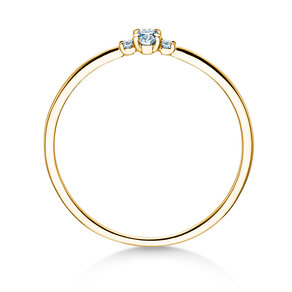 Verlovingsring Vivid Petite Oval Cut in 14K geelgoud met diamanten 0,10ct G/SI