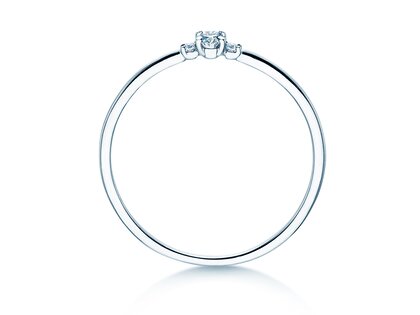 Verlovingsring Vivid Petite Oval Cut in 14K witgoud met diamanten 0,10ct G/SI