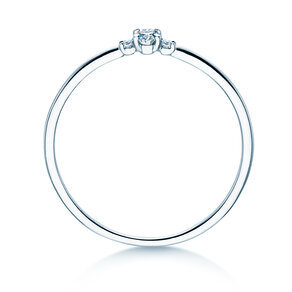 Verlovingsring Vivid Petite Oval Cut in 14K witgoud met diamanten 0,10ct G/SI