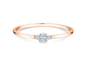 Verlovingsring Vivid Petite Oval Cut in 14K roségoud met diamanten 0,10ct G/SI