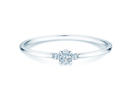 Verlovingsring Vivid Petite Oval Cut in 14K witgoud met diamanten 0,10ct G/SI