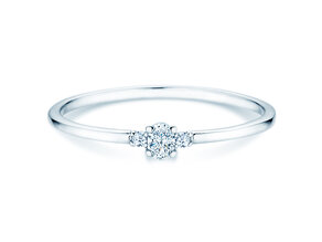 Verlovingsring Vivid Petite Oval Cut in 14K witgoud met diamanten 0,10ct G/SI