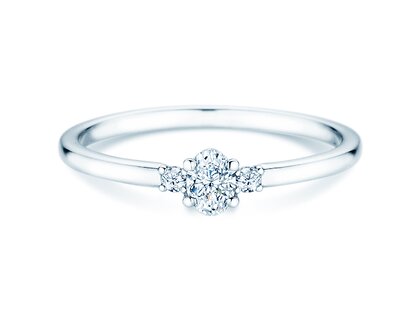 Verlovingsring Vivid Petite Oval Cut in 14K witgoud met diamanten 0,20ct G/SI