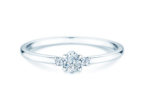 Verlovingsring Vivid Petite Oval Cut in 14K witgoud met diamanten 0,20ct G/SI