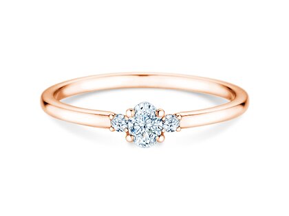 Verlovingsring Vivid Petite Oval Cut in 18K roségoud met diamanten 0,20ct G/SI