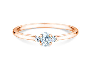 Verlovingsring Vivid Petite Oval Cut in 18K roségoud met diamanten 0,20ct G/SI